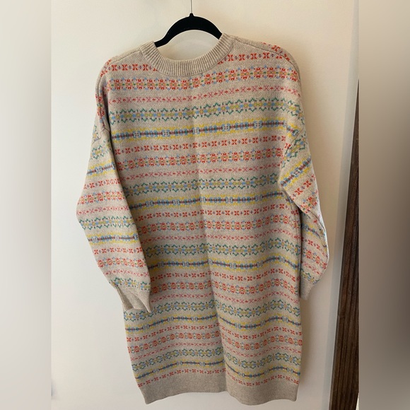 Boden Fair Isle Cashmere Sweater Dress - Picture 3 of 5